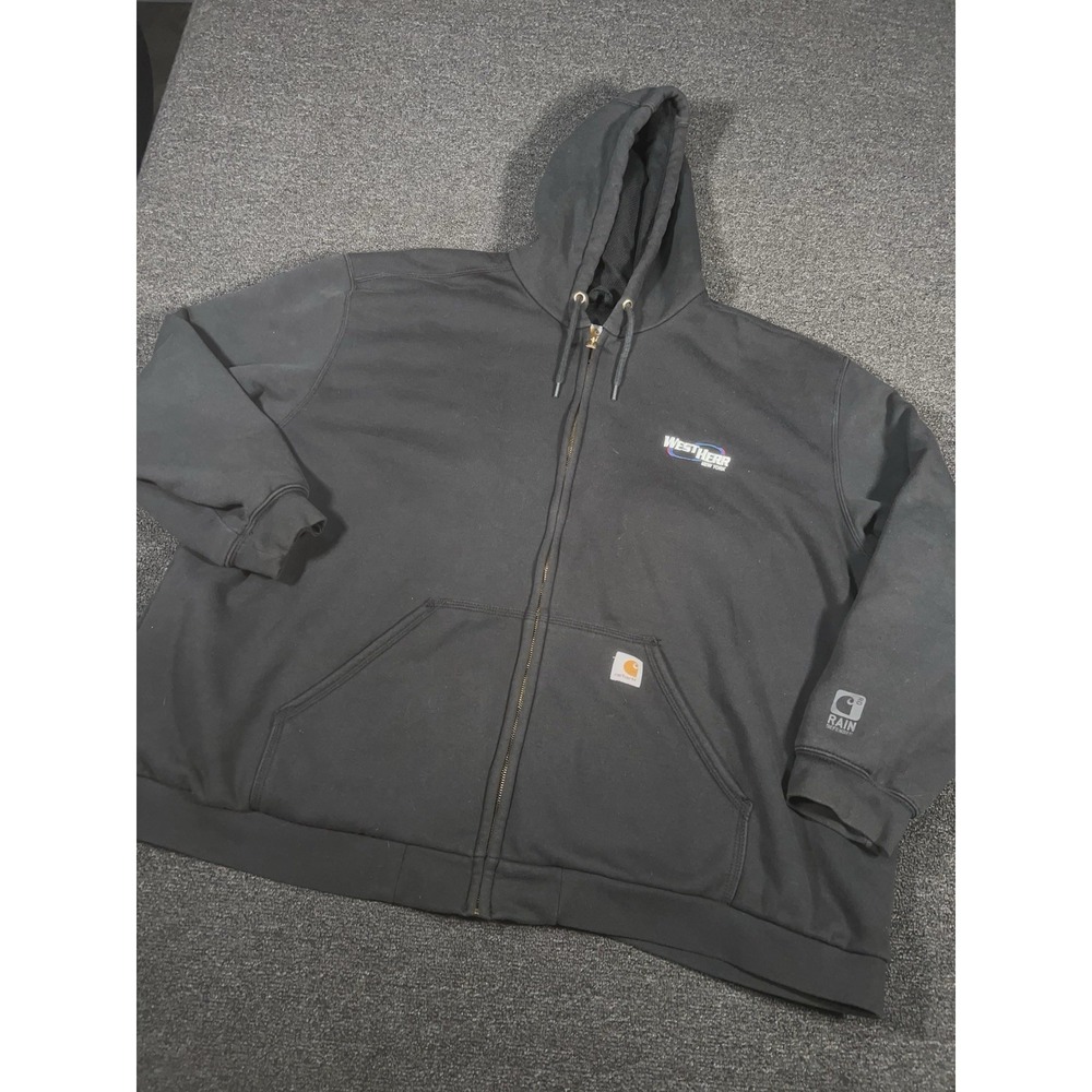 Carhartt Rain Defender Full Zip Hoodie Men's 4XL Black Lined Heavyweight